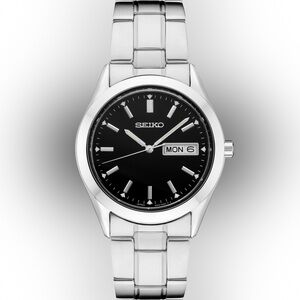SEIKO ESSENTIALS COLLECTION SILVER & BLACK WATCH | EXCELLENT WORKING CONDITION
